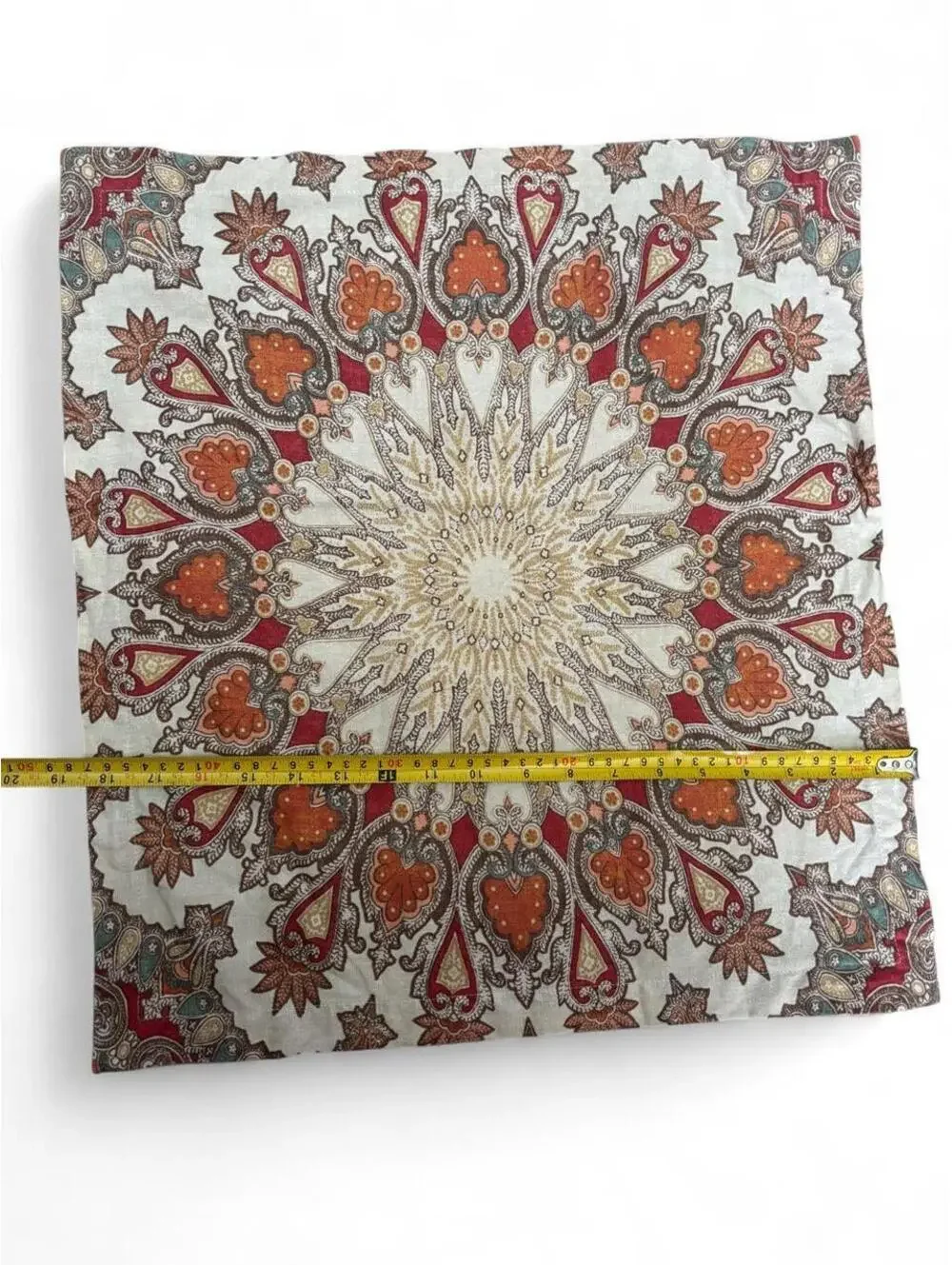 Pottery Barn Caroline Paisley 20” Table Topper/Napkin Cotton Linen
